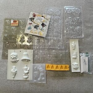 Wilton Vintage Candy Molds Lot Christmas Halloween Valentines Leaves More